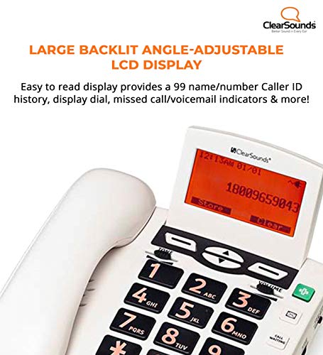 ClearSounds CSC600 UltraClear Amplified Telephone with Medical Emergency Buttons - Up to 50dB Amplification, Hearing Aid Compatible
