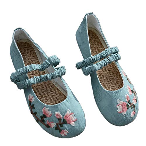 Tianrui Corona Donna Scarpe di stoffa Magnolia Ricamato Canapa Scarpe Morbido Fondo Jacquard Cotone Canapa Scarpe Arte Retrò Ricamato Scarpe Femmina, Beige (Beige), 37 EU
