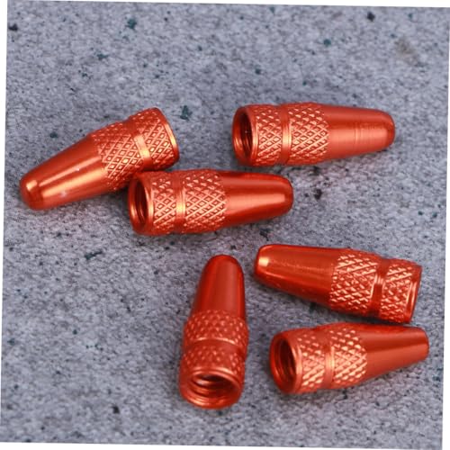 12 Und Tapones de válvula de bicicleta estilo francés naranja miniatura 7