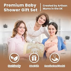 Baby Box Shop Unisex 12 pcs Neutral Baby Essentials Baby Gift Hampers Gender Neutral Baby Gift Basket Hampers Baby Gender Reveal Gift Set Cream