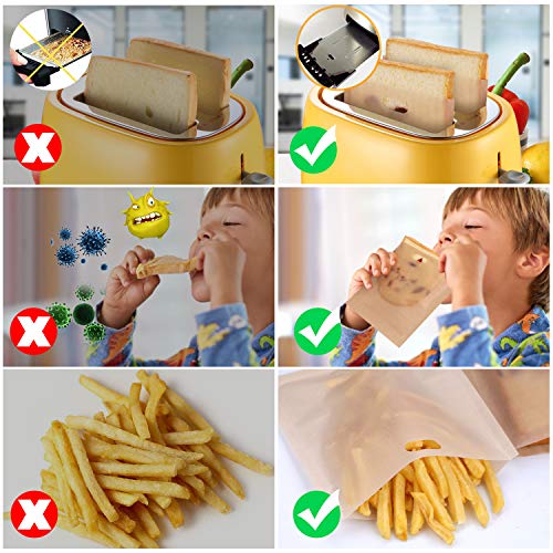 image for Samshow 10 Toaster Bags Reusable grilled cheese bags Non Stick Toaster