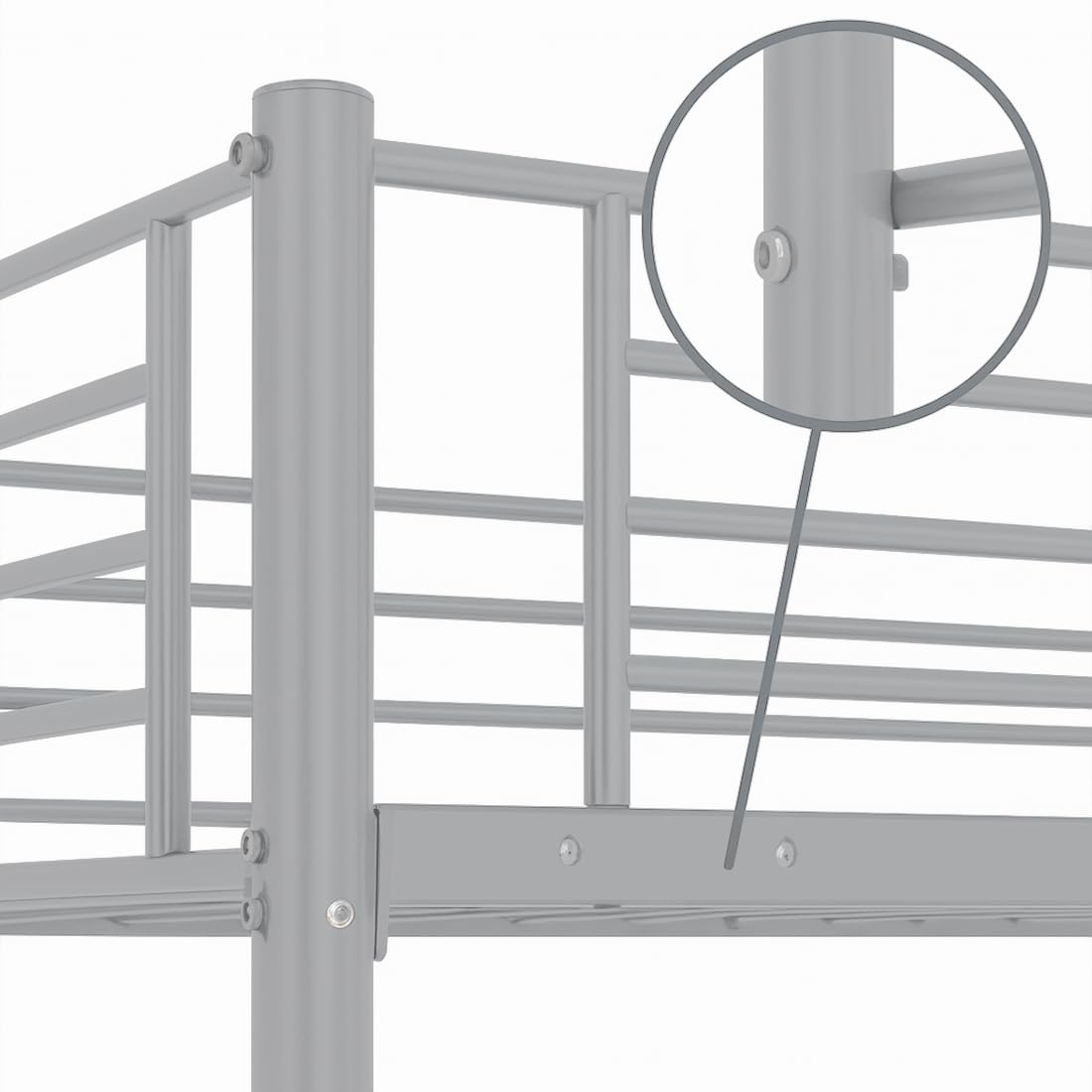 Acomoda Textil – Litera Metálica Doble 200x97x161 cm. Cama Infantil y Juvenil con Escalera Lateral y Barandilla Seguridad Resistente y Compacta para Dormitorio (Litera)
