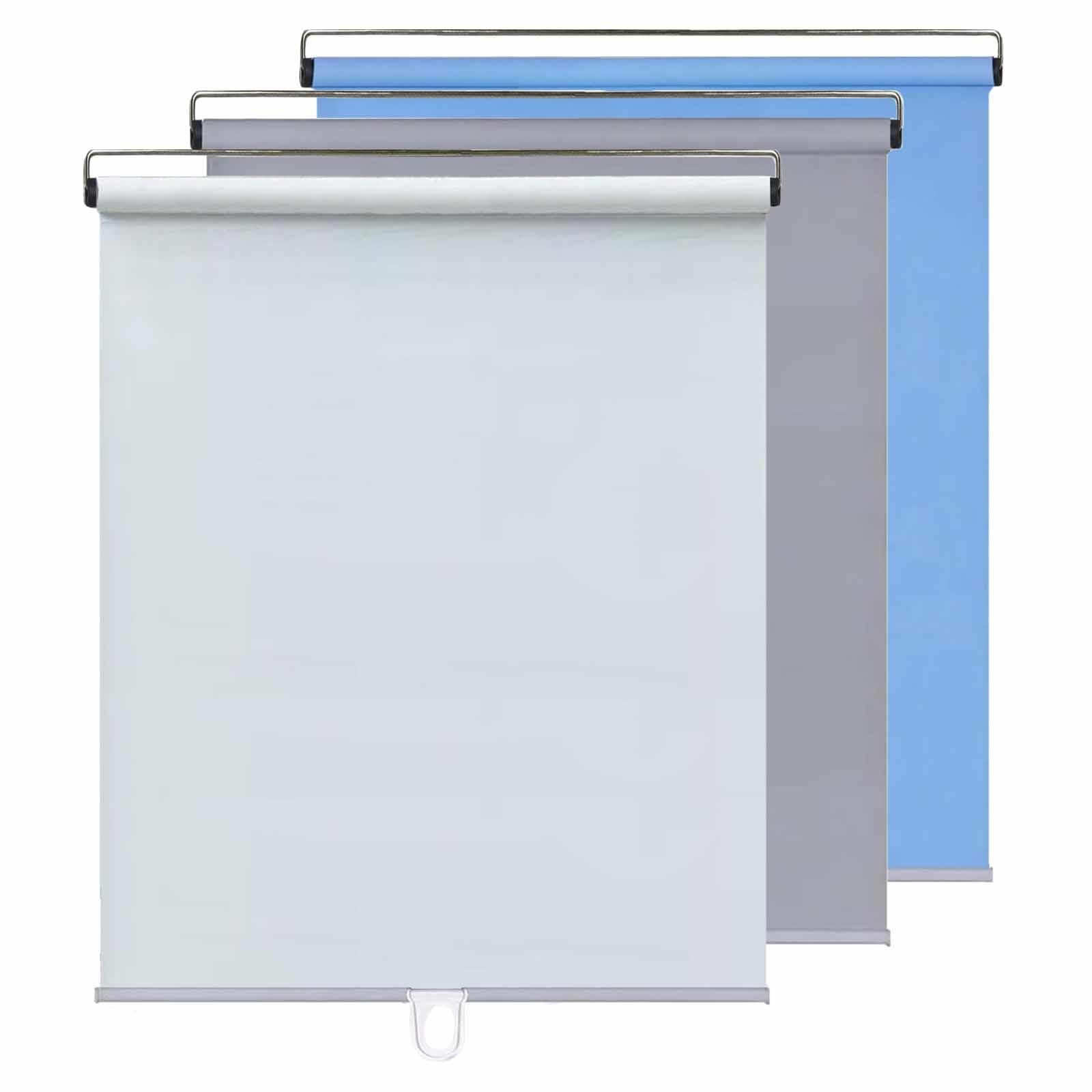 Dzhtuf White Retractable Roller Blind With Adhesive Hooks, Temporary Lightweight Curtain, Portable Sunshades, Cordless Roller Blind With Spring System, No-Drill Blackout Blind,-87X150cm/34X59in