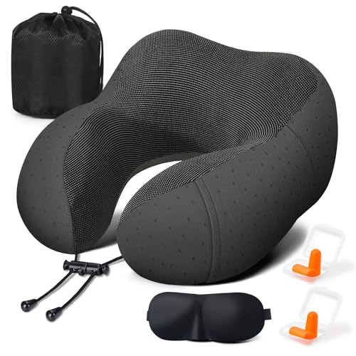 Zepphi Cuscino da Viaggio, Cuscino Collo Memory Foam Regolabile e Portatile, Cuscino Collo Viaggio...
