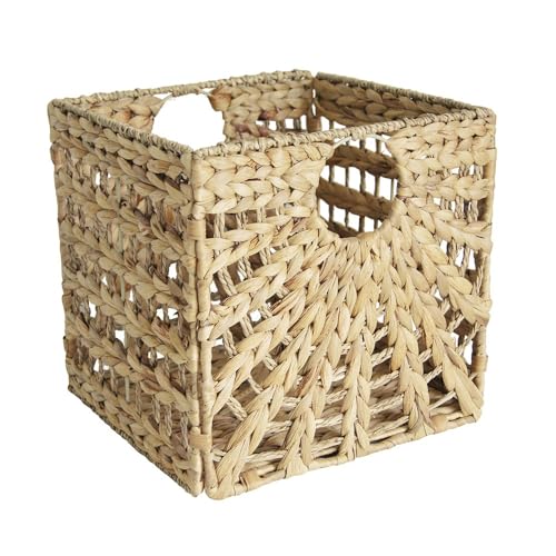 Box and beyond - Paniers de Rangement - 31 x 31 x 31 cm - Jonc de Mer Naturel - Pliable - Avec Poignées - Rangement, Déco - Chambre, Salon, Bureau - Style...