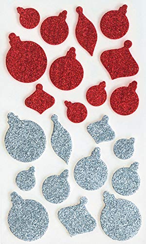 Folia- Adesivi Glitter in Gomma espansa, Natale