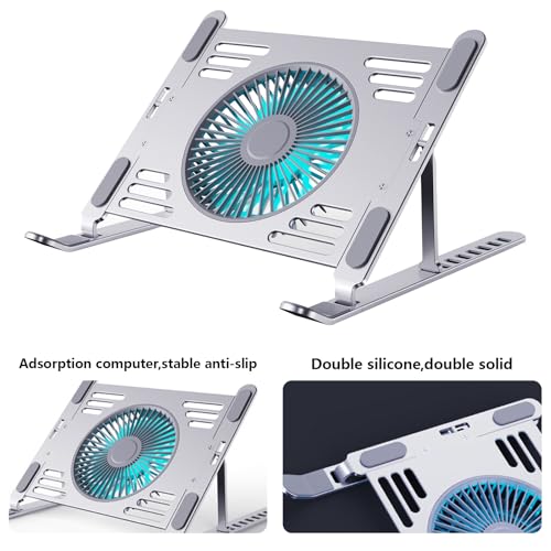 Base para portátil con ventiladores USB ajustable y ergonómica miniatura 7