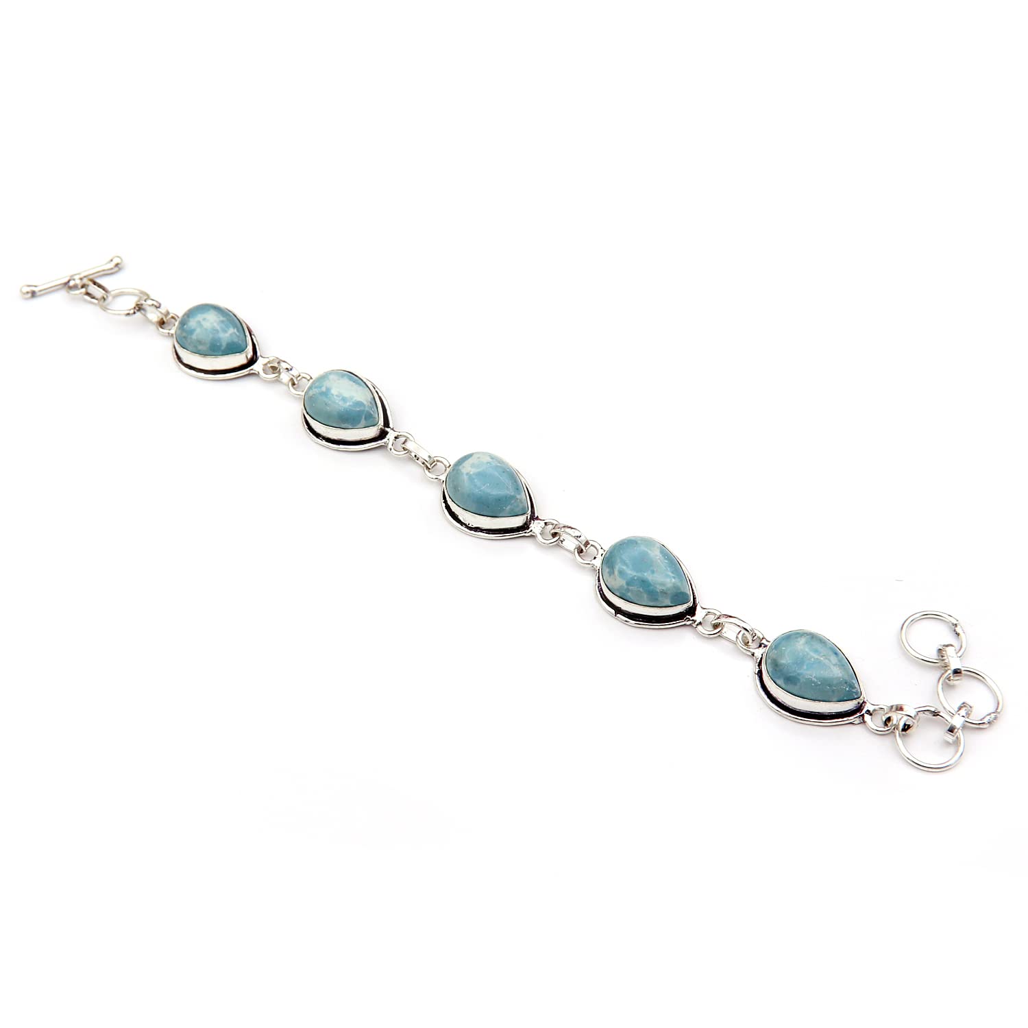 See full amazon price history chart for RidVik Pear Shape Larimar Gemstone Silver Plated Handmade Bracelet 7" to 8" Long RidVik Pear Shape Larimar Gemstone Silver Plated Handmade Bracelet 7" to 8" Long (B0BS6CP9W6) Amazon Price History, Amazon Price Tracker