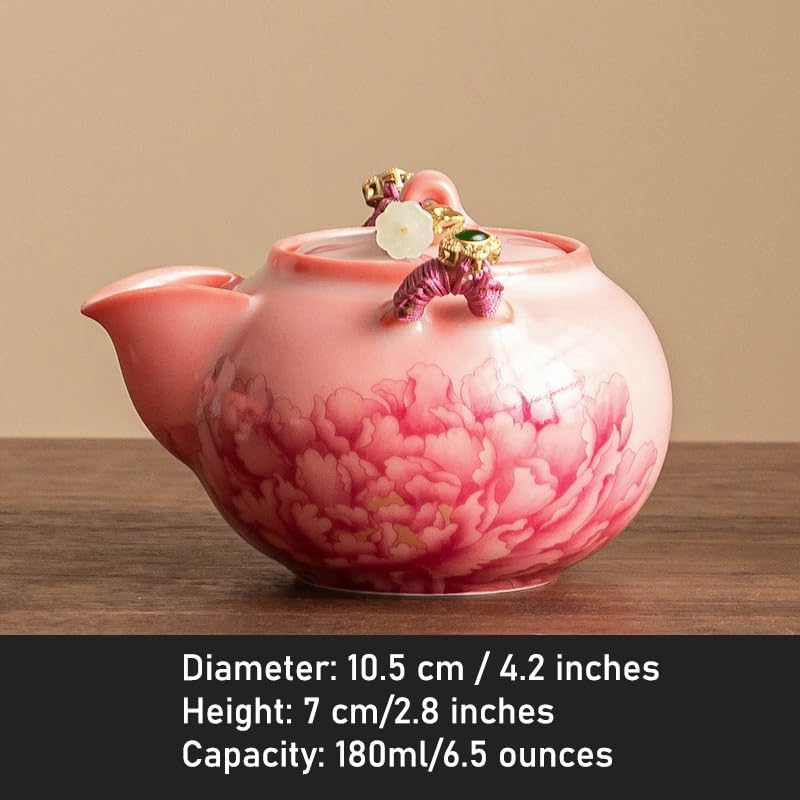 Zestaw ceramicznych filiżanek do herbaty Peony Master Teacup, chiński zestaw do herbaty Kung Fu, zestaw do tradycyjnej ceremonii parzenia herbaty (czajniczek Peony)