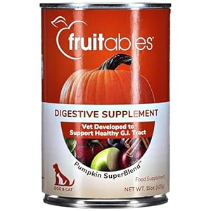 Fruitables Pumpkin Digestive Supplement – Made with Pumpkin for Dogs – Healthy Fiber Supplement for Pet Nutrition – 15 ounces