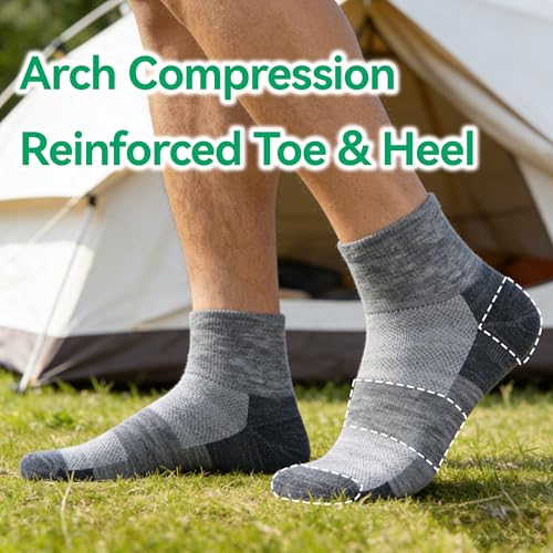 Image of 3 Pairs 90% Merino Wool Ankle Socks, Thin All-Season Casual Soft Breathable for Men Women