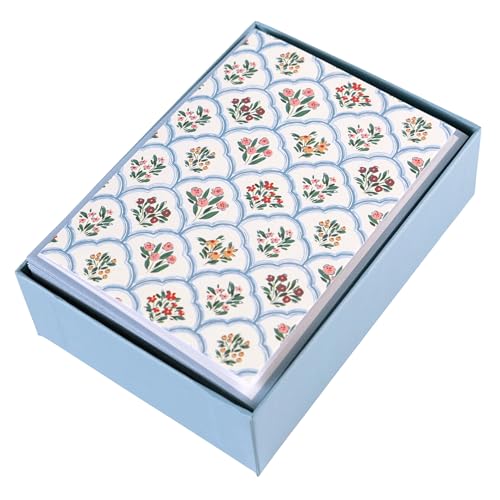 Image of Graphique Floral Boxed Notes | Blank Note Cards with Envelopes | 16 Count All Occasion Greeting Card Set | 3.25 x 4.75 Inches | High Quality Thick Paper Stationery with Unique Floral Design