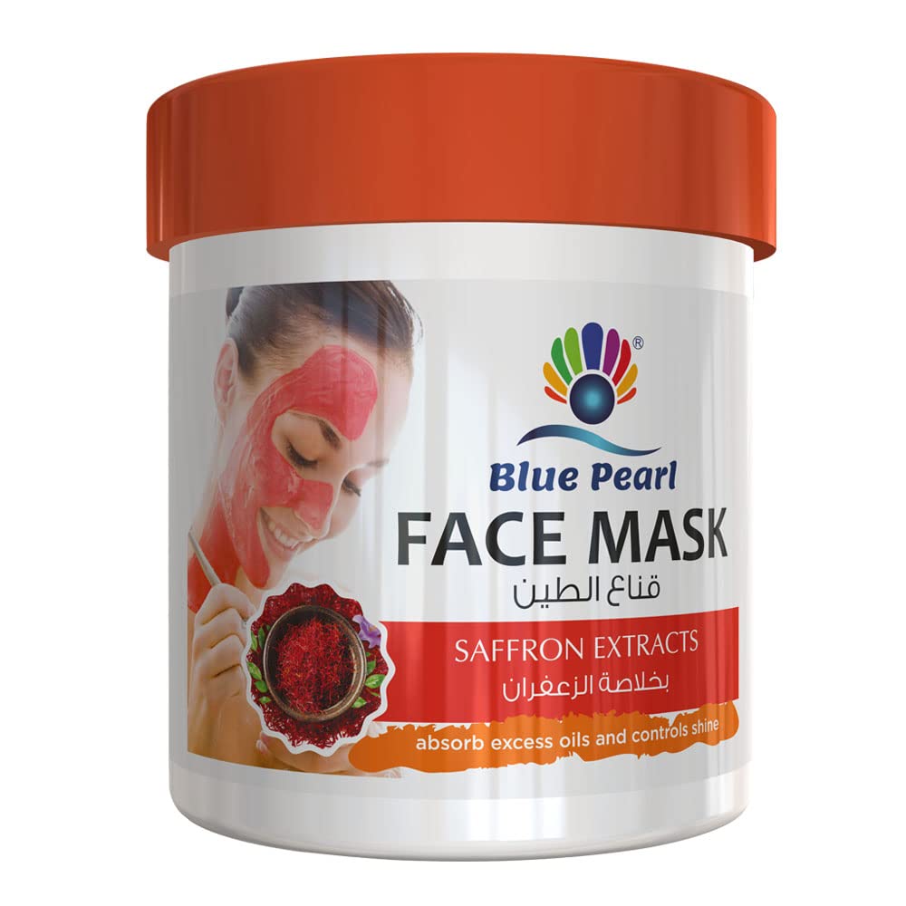 Blue Pearl Ultra Detoxifying Face Mask With Saffron Extracts, For Skin Care | Absorbs Oil and Dirt From Pores and Cleanses the Skin | 500ml