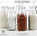 Circleware Country Milk Bottles Set of 6 Drinking Glasses Home and Kitchen Dairy Cow Glassware for Water, Juice, Beer, Bar Liquor Dining Beverage Gifts, Farmhouse Decor, 6 Count (Pack of 1), Clear