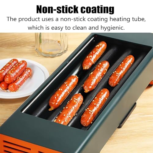 Hot Dog Roller Machine with 4 Non-Stick Rollers - Sausage Grill Cooker with Temperature Control for Even Baking - Ideal for Kitchen and Restaurant Use - Image 2