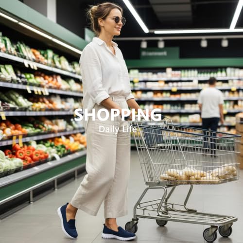 Image of Buyrew Loafers for Women - Comfortable Mesh Knit Slip On Walking Shoes with Arch Support - Dressy Business Casual Work Flats for Standing All Day - Lightweight Breathable Penny Loafers