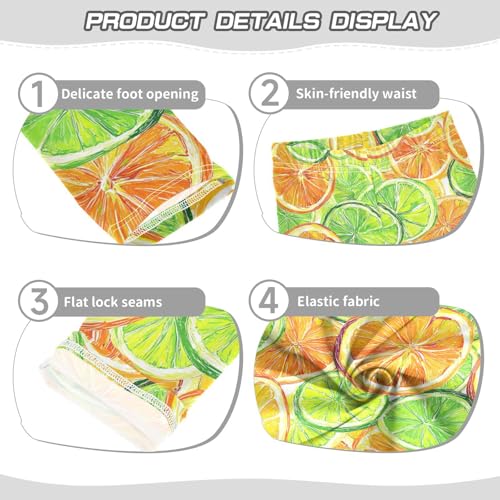 Citrus Fruit Slices Girls' Leggings Toddler Doodles Kids Yoga Pants Dance Active Tights 4T3