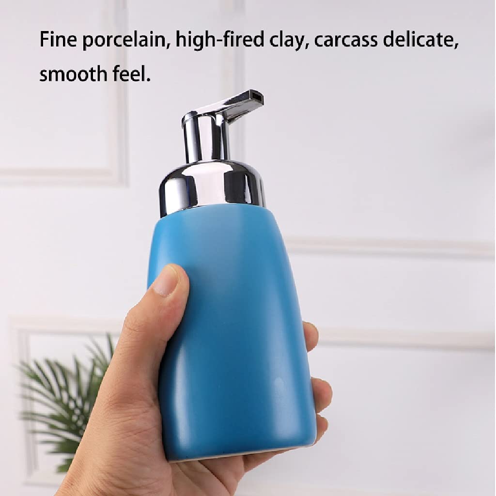Pompa erogatrice 12,3 OZ Dispenser di Sapone in Ceramica Pompa Manuale per Sapone da banco Dispenser di Sapone Liquido Ricaricabile per Bagno Cucina Dispenser di lozione: