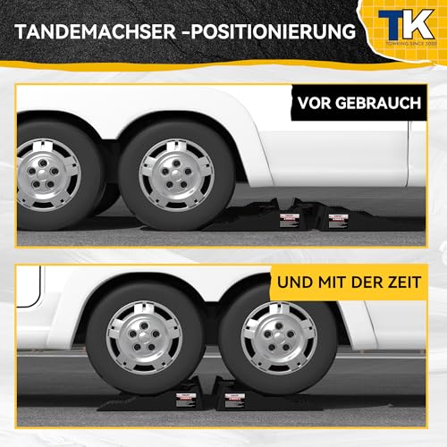 TOWKING Auffahrkeile für Wohnmobil -2PCS/1SET,Die maximale Tragfähigkeit beträgt bis zu 10 Tonnen - Auffahrkeile für Wohnwagen Wohnmobil & Anhänger (Schwarz Auffahrkeile)