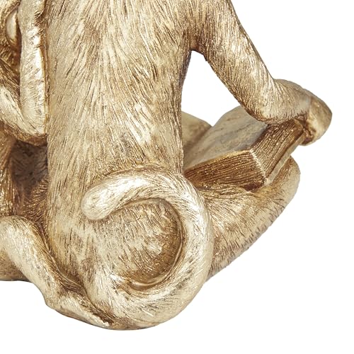 Escultura Decorativa Mono Polystone Dorada 9x6x7 pulgadas miniatura 2