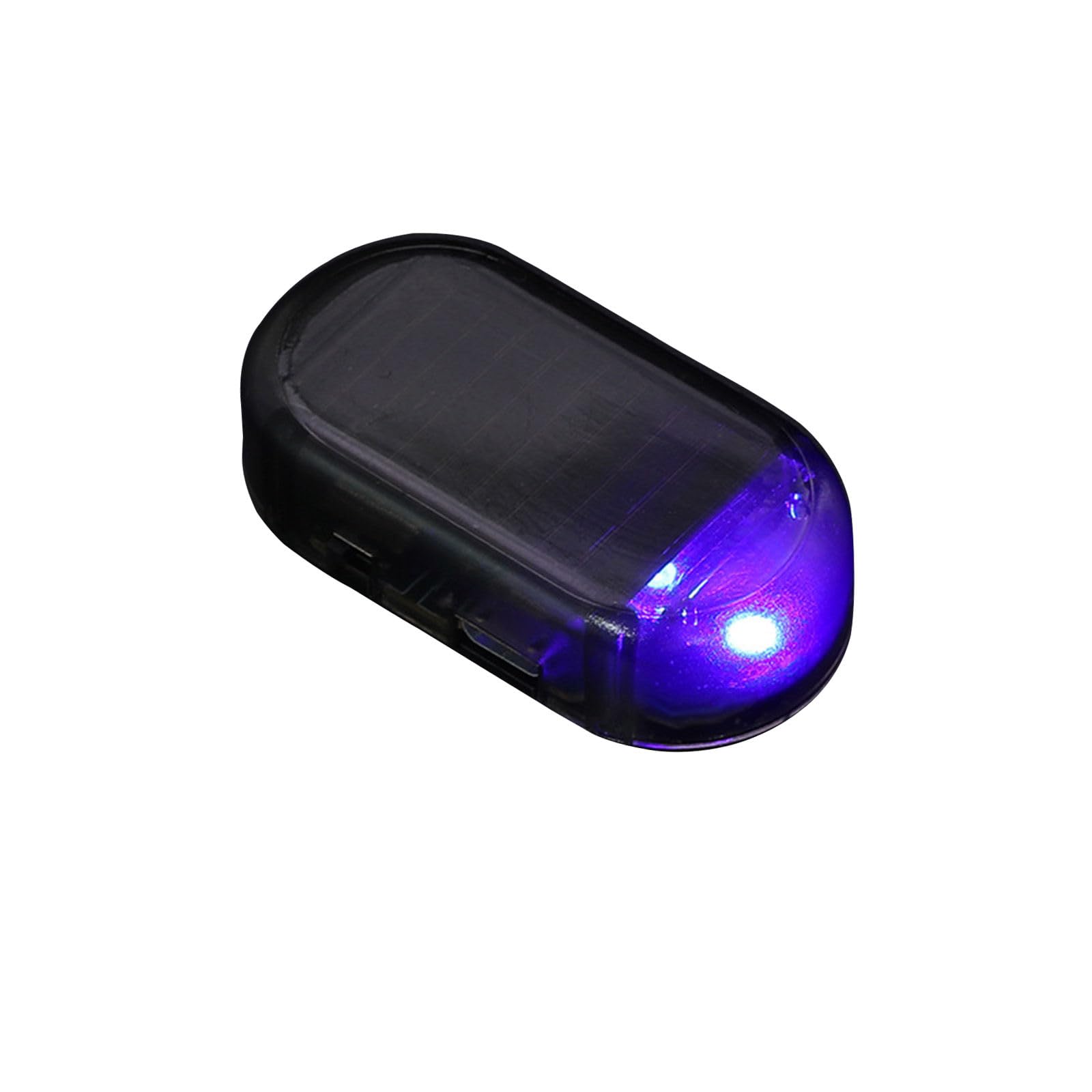 Car Solar Power Simulated Dummy Alarm, Anti-Theft LED Flashing Security Light Fake Lamp, Auto Warning Interior Lights with USB Charger Port, Car Accessories for Most Cars -See Through Black-Blue