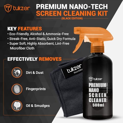 Tukzer 2-in-1 Professional Screen Cleaning Kit (500ML) for Camera, Lens, Binocular, Laptop, TV, Monitor, Smartphone, Tablet (Includes: Anti-Static Cleaning Liquid 500ml, Plush Microfiber Cloth) Tukzer 2-in-1 Professional Screen Cleaning Kit (500ML) for Camera, Lens, Binocular, Laptop, TV, Monitor, Smartphone, Tablet (Includes: Anti-Static Cleaning Liquid 500ml, Plush Microfiber Cloth)