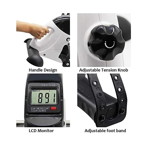 Hausse Portable Exercise Pedal Bike for Legs and Arms, Mini Exercise Peddler with LCD Display