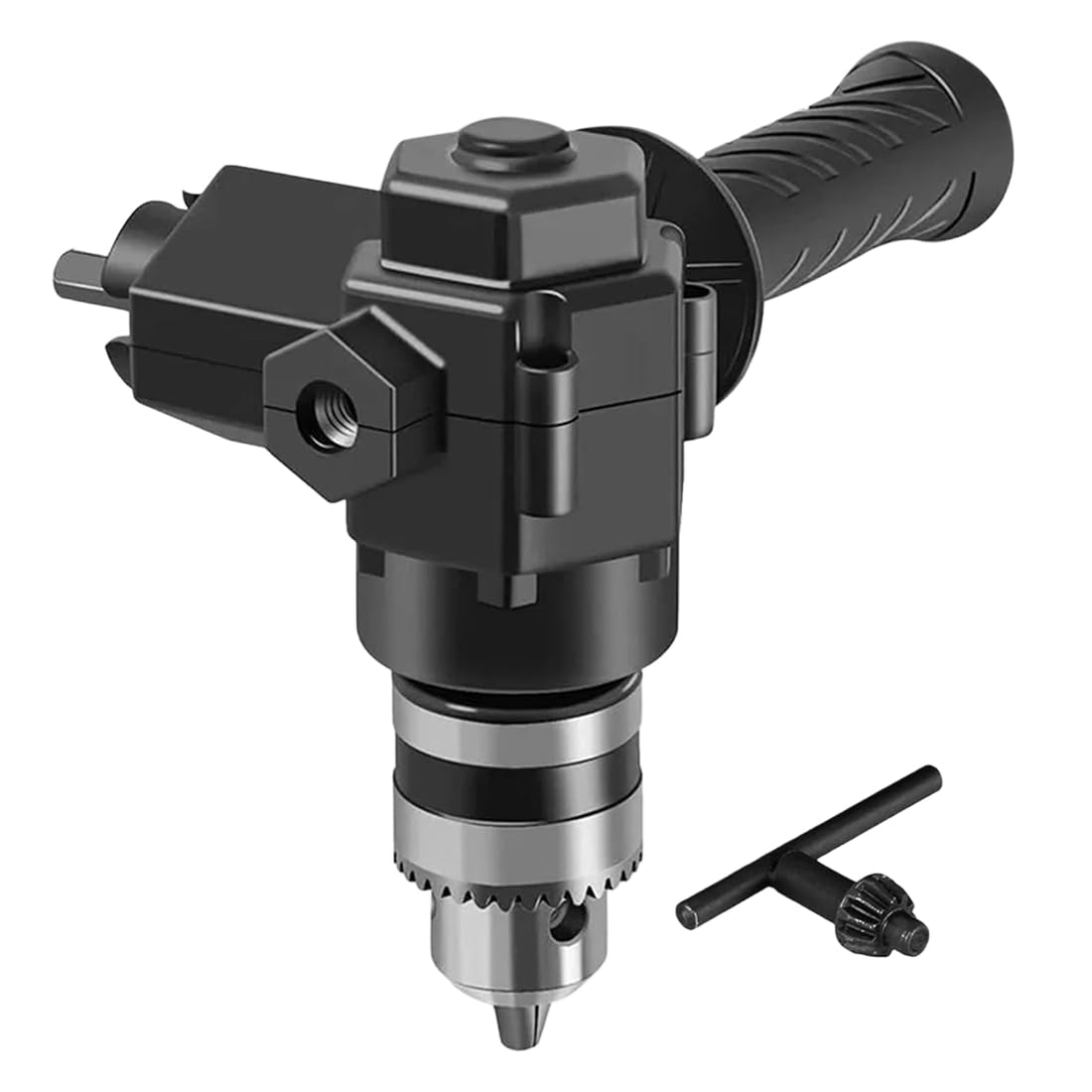 Littimoon Impact Drill Adapter 90 Degree Right Angle Bend Extension Chuck Corner Three Jaw Angle Converter Accessory