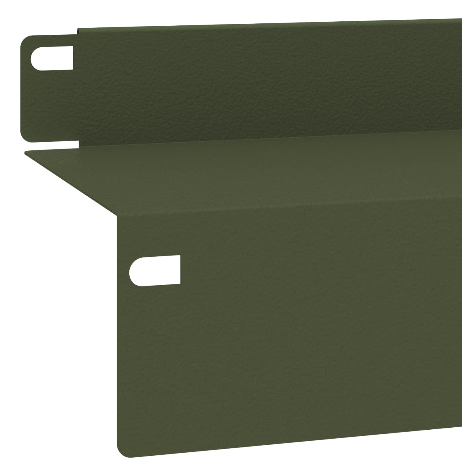 Lot de 10 bordures de gazon 100 x 10 x 8 cm en acier vert olive