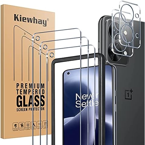 Kiewhay Tempered Glass Compatible with OnePlus Nord 2T 5G Screen Protector 6.43'', 3 Pack Screen Protector + 2 Pack Camera Lens Protector, [Not for OnePlus Nord 2 5G] 99.99% HD Glass Film - 5 Pcs Cover