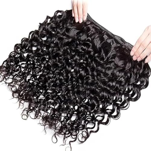 Extensiones de cabello humano ondulado natural de 35cm y color negro real 4
