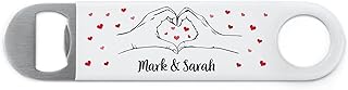 Two Hands Heart Bottle Opener Gifts for Husband Boyfriend Him, PERSONALISED Printed Metal Bottle Opener Gifts from Wife Girlfriend, Love Heart Anniversary Gifts, Boyfriend Present, Couples Gift