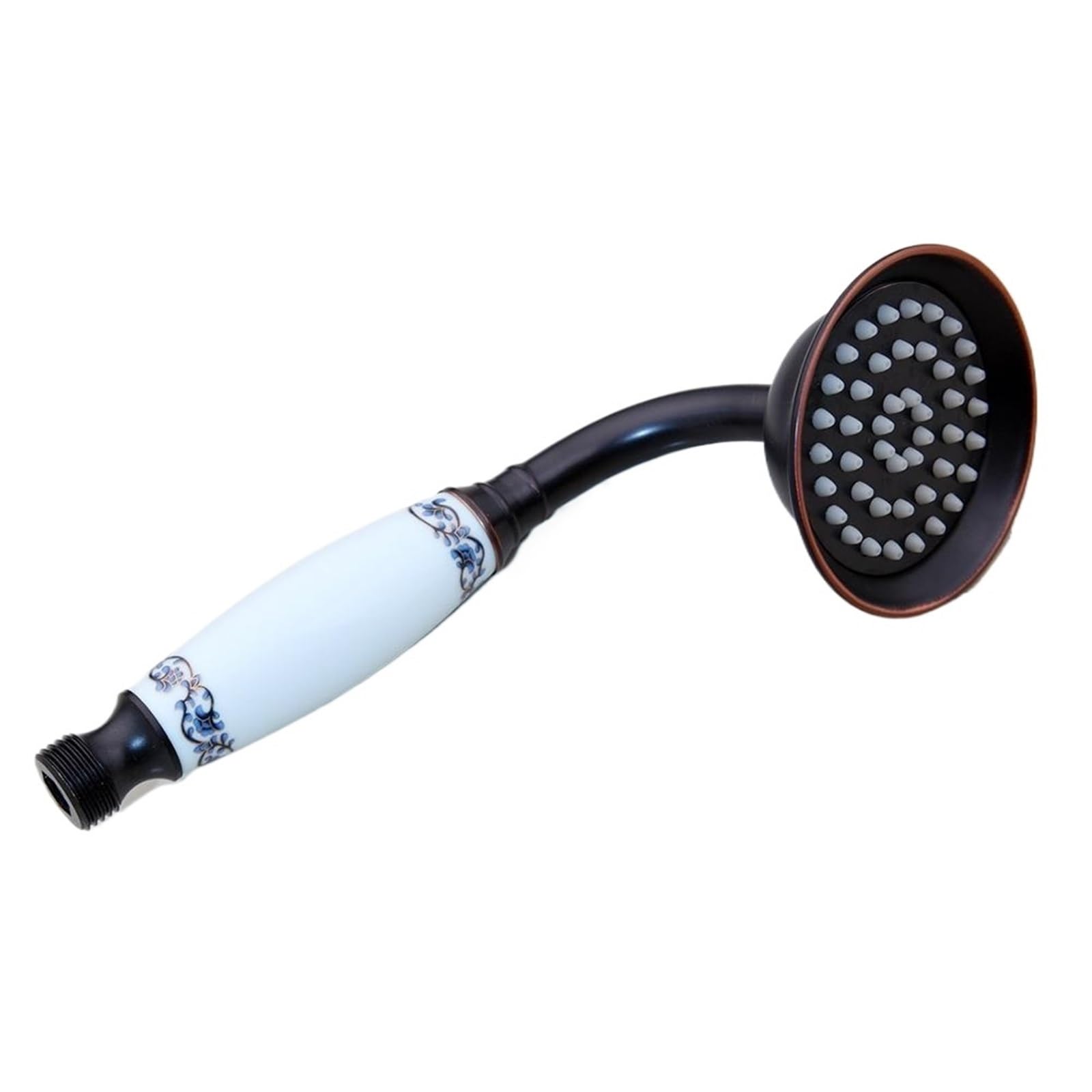 Shower Head Shower Heads Antique Brass Bathroom Hand Held Sprayer Head Black Gold Chrome &Porcelain(Black-Pattern)