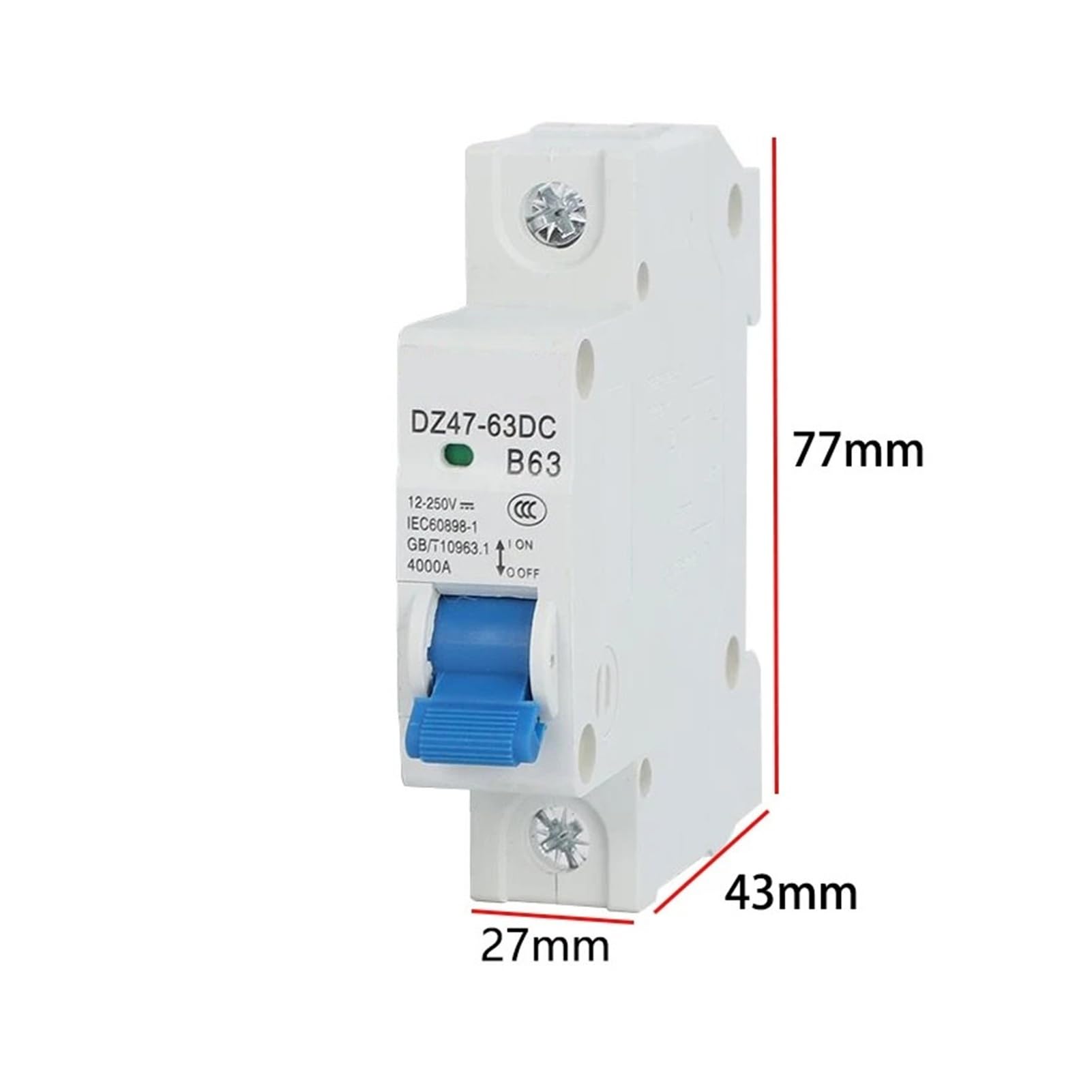 Disjoncteur DC 24V 36V 48V 60V 72V, interrupteur de Protection de Circuit 63A 80A 100A 125A, interrupteur d'alimentation for Scooter et vélo électrique(2P,20A)