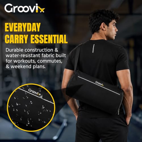 Image of Groovix Gym Bag for Women & Men, 17L Duffle Bag for Gym, Yoga, Cricket & Sports, Duffle Bags for Men, Gym Duffle Bags, Travel Bag, Branded Gym Bag