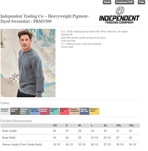 Independent Trading Co. Pigment-Dyed Crewneck Sweatshirt L Pigment Alpine Green4