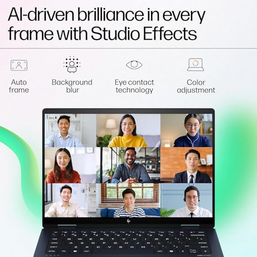 Image of HP Envy x360 AI Laptop, Intel Core Ultra 5 125U, 12 TOPS, 16GB LPDDR5, 512GB SSD, (Win11, Office24, Blue, 1.44 kg) Touchscreen, 3K, OLED, 14-inch (35.6cm), Integrated graphics, 5MP IR camera, fc0178TU