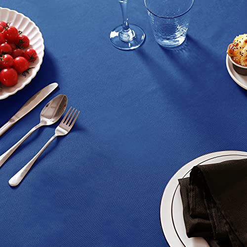 Algaiety 2 Pack Waterproof Round Tablecloth, 70'' Inch Polyester Tablecloths, Wrinkle Resistant Polyester Table Cover For Dining Table, Outdoor, Party And Banquets (Mediterranean Blue) #TOP5