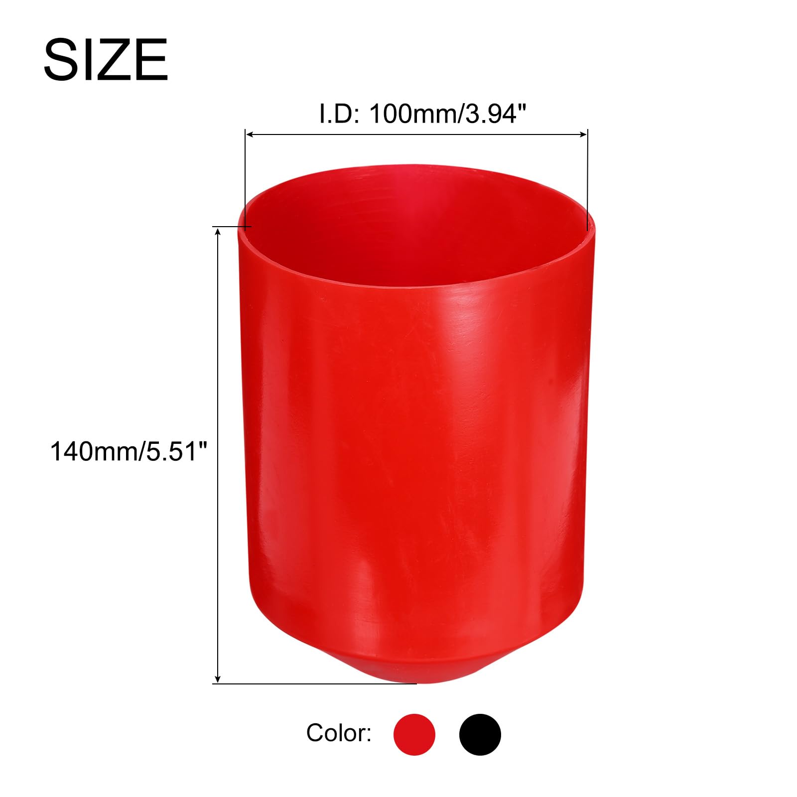 QUARKZMAN 6pz Cappucci Termorestringenti per Estremità 100mm ID x 140mm L Rapporto 3:1 Guaina Termorestringente Cappucci Sigillati Impermeabili Adesivi per Cavi Elettrici, Nero Rosso