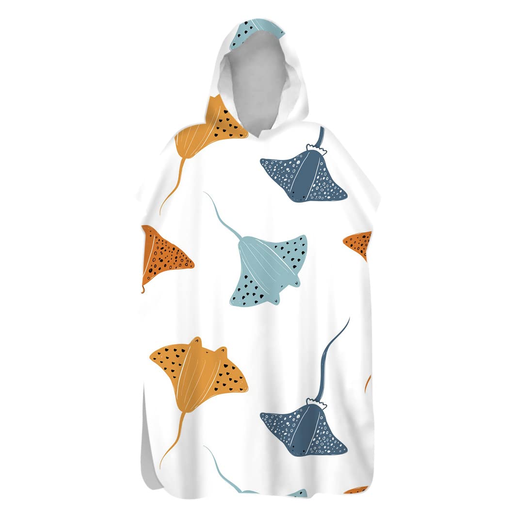 Morbuy Poncho Asciugamano In Microfibra Con Cappuccio | 3D Nuvola Arcobaleno | Per Bambini E Adulti, Spiaggia, Piscina, Surf - 2