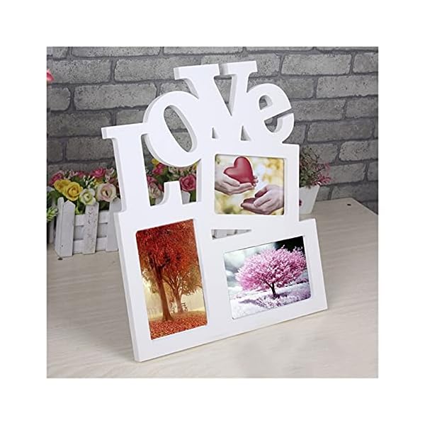 hongbanlemp Fotorahmen Hölzerne Liebe Fotorahmen Familie Dekoration Fotorahmen Kinder manuelle Zeichnung Holz Weiß…