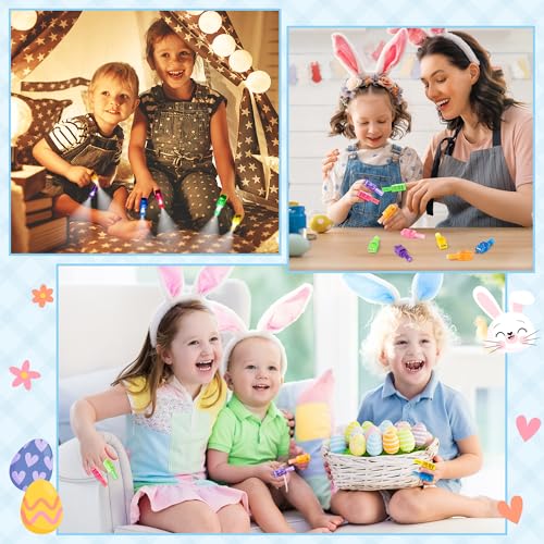 Haooryx 36 Pcs Easter Bunny LED Finger Lights for Party Favors