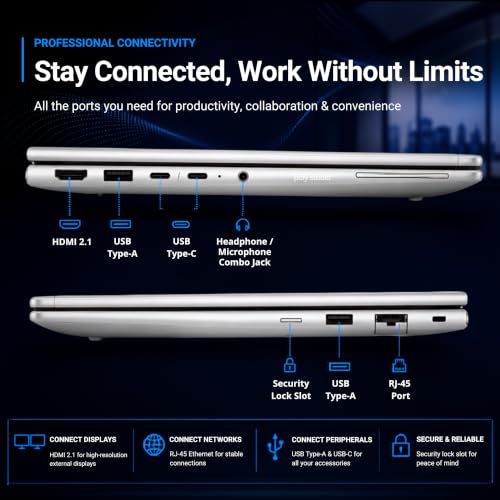 Image of HP EliteBook 6 G1i 14 Laptop | Intel Core Ultra 5 225H Processor | 16GB DDR5 RAM | 1TB PCIe NVMe SSD | 14 Inch Display | Intel Arc 130T Graphics | Windows 11 Pro | 65W USB-C Adapter (D67LHAT)