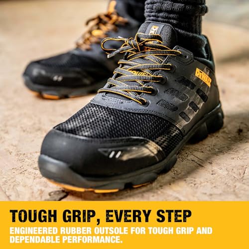 DEWALT Prism Low Men's Lightweight, Nylon Mesh, Prolite, Aluminum Safety Toe Work Shoes, Black, 10.54