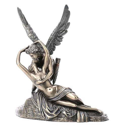 Estatua clásica mitología Cupido y Psique bronce miniatura 2