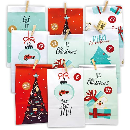 HAGEFOL® Adventskalender zum Befüllen, Extra Groß und Blickdicht, 24...