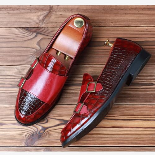 Mens PU Leather Loafers Crocodile Pattern Slip-On Dress Shoes for Men3