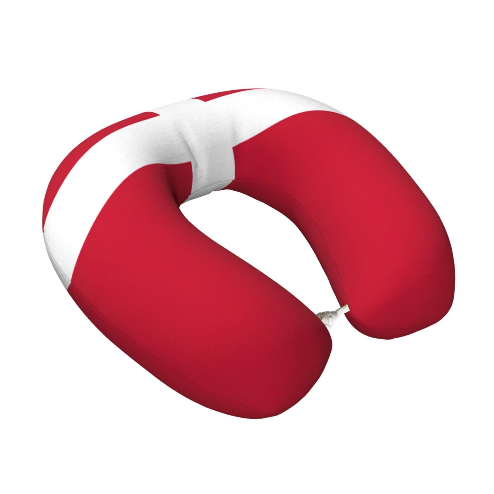 Yyoretp Danish flag Print Travel Pillow Pure Memory Foam Neck Pillows Portable Headrest for Airplane