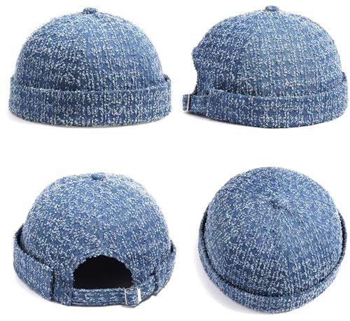 Image of Glamorstar Brimless Dome Hats for Women Men Sailor Beanie Cap Vintage Docker Hat