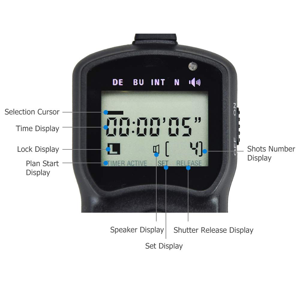 Telecomando con timer di rilascio dell'otturatore adatto per Fujifilm Fuji X-M5 X100V X-H1 X-T4 X-T3 X-T2 X-T30 X-T20 X-Pro2 X-E5 X-E3 X-T100 X-A5 GFX100